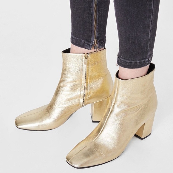 Annie Bing Shoes - Anine Bing Gold Jane Boots Size 9